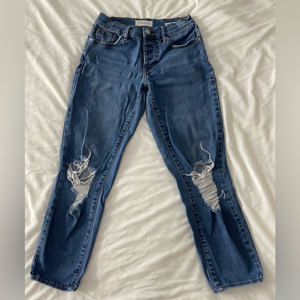 PacSun Blue Distressed Skinny Jeans